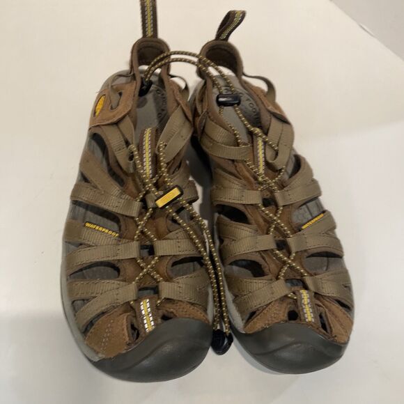 Keen Women's Whisper Sandals Coffee Liqueur/Keen Yellow Size 9 - Picture 2 of 10